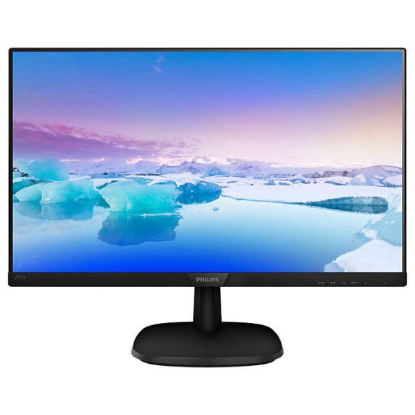 Картинка - Монитор 23,8" Philips 243V7QDSB 1920x1080 IPS LED 16:9 4ms VGA DVI-D HDMI 10M:1 178/178 250cd Black (243V7QDSB/00/01) (243V7QDSB/01) 243V7QDSB/01