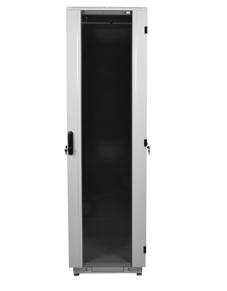 Шкаф телекоммуникационный напольный 38U (600x600) дверь стекло (ШТК-М-38.6.6-1ААА)