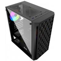 Powercase CMIMTB-L3 Корпус Mistral Micro T3B, Tempered Glass, Mesh, 2x 140mm + 1х 120mm 5-color fan, чёрный, mATX  (CMIMTB-L3)
