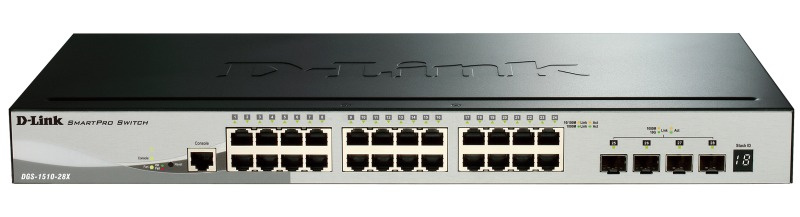 Картинка - Коммутатор D-Link DGS-1510-28X 24G 4SFP+ настраиваемый