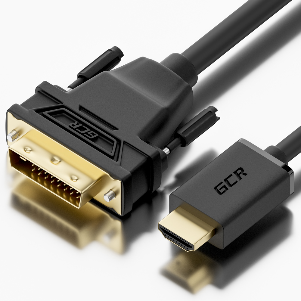 Купить GCR Кабель 15.0m HDMI-DVI черный, OD8.0mm, 28/26 AWG, позолоченные  контакты, 19M / 25M Dual Link, тройной экран, 44-050625 Greenconnect HDMI  (m) - DVI-D (m) (44-050625) в интернет-магазине Неватека по выгодной цене