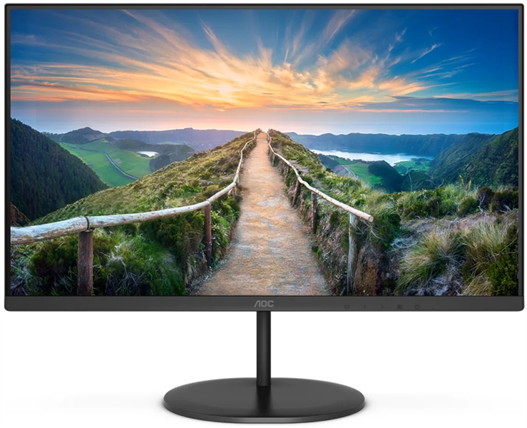 Картинка - Монитор 27" AOC Q27V4EA 2560x1440@75Гц IPS LED 16:9 4ms HDMI DP 20M:1 1000:1 178/178 250cd Tilt Speakers Black (Q27V4EA) Q27V4EA