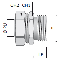 Dkc 6014-25A  Муфта  Металлорукав-коробка  DN   20, М 25 х 1,5 наружная резьба