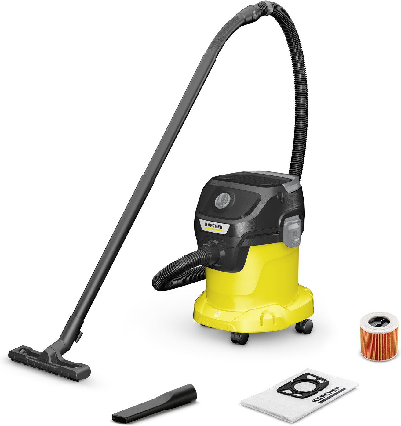 Купить Строительный пылесос Karcher KWD 3 S V-15/4/20 LE 1000Вт (уборка:  сухая/сбор воды) желтый в интернет-магазине Неватека по выгодной цене с  доставкой, характеристики, фотографии - Санкт-Петербург