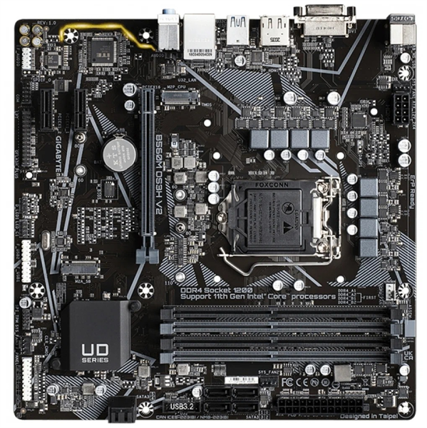 Картинка - Материнская плата GIGABYTE Intel B560 LGA1200 MicroATX Memory DDR4 1xPCI-Express 1x 1xPCI-Express 16x 1xM.2 1xВыход DVI-D 1xВыход HDMI 1xВыход DisplayPort 1xАудио вход 1xАудио выход 1xМикрофон 2xН B560M DS3H V2