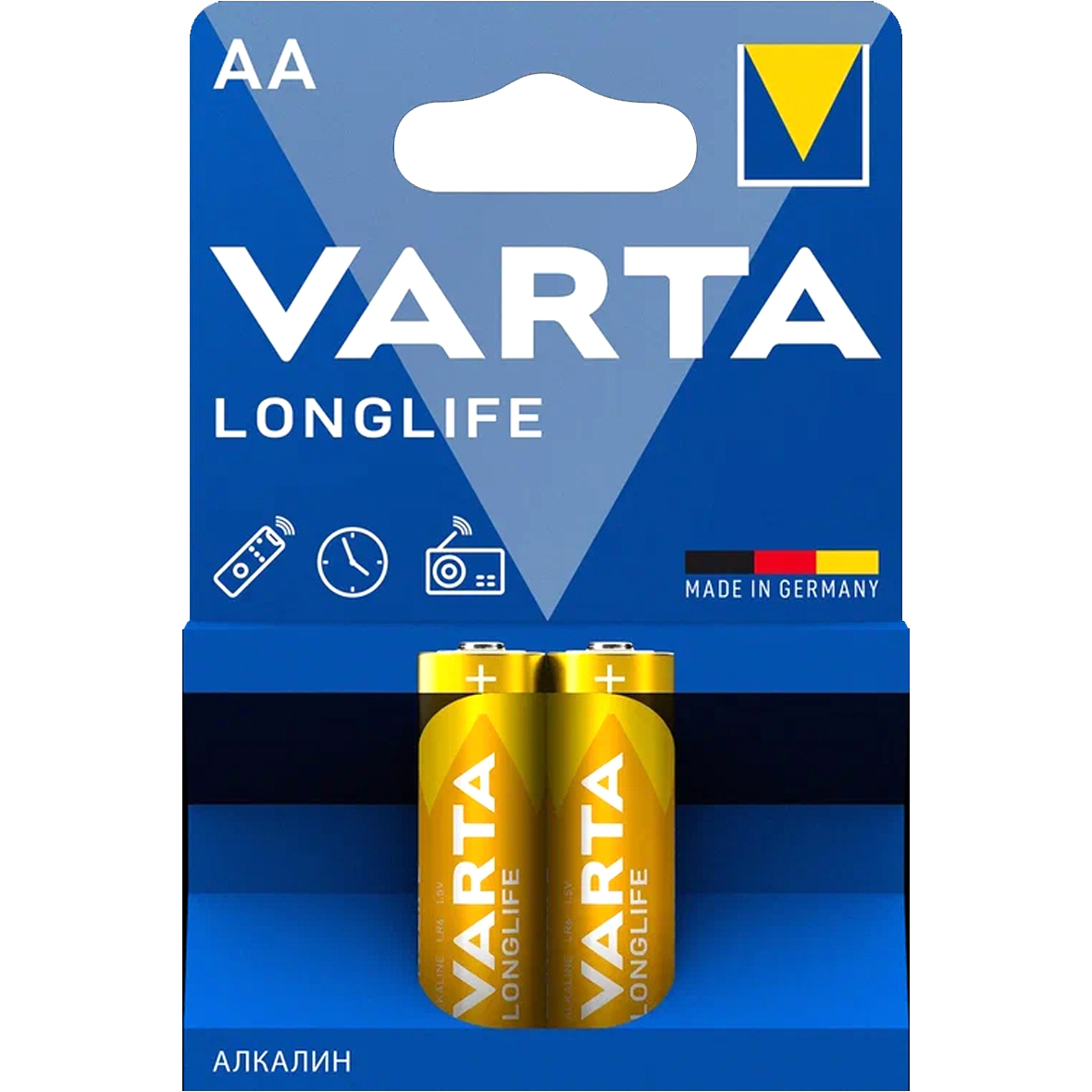 Батарейка Varta LONGLIFE LR6 AA BL2 Alkaline 1.5V (4106) (2/40/200) Varta  LONGLIFE LR6 AA (04106101412)