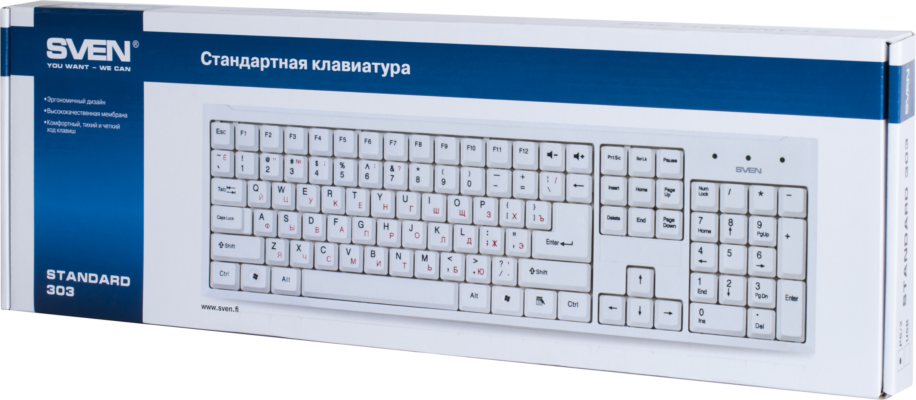 Клавиатура Sven Standard 303 White USB