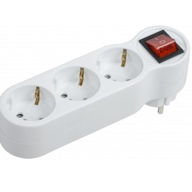 Iek WTP10-16-03-ZK-K01 Тройник Т-01/03В 3 места 2P+PE 16А с выкл. белый