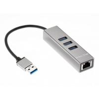 Переходник USB 3.1 Type-C -->RJ-45 1000Mbps +3 USB3.0, Aluminum Shell, 0.2м Telecom <TA311C> VCOM TA311C