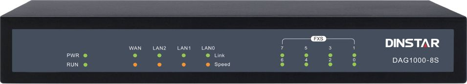 Картинка - Шлюз IP Dinstar DAG1000-8S черный DAG1000-8S