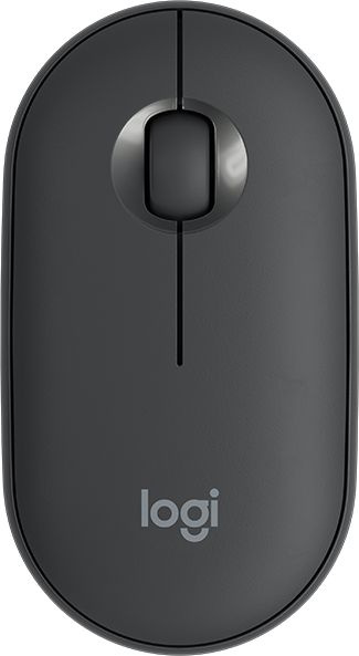 Картинка - Мышь Logitech Pebble M350 графитовый оптическая (1000dpi) silent беспроводная BT/Radio USB для ноутбука (3but)