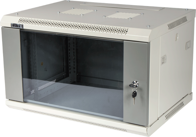 Шкаф настенный серии Pro, 9U 600x800, стеклянная дверь (TWT-CBWPG-9U-6x8-GY)