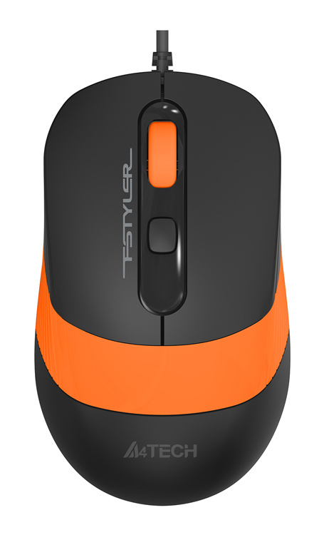 Картинка - Мышь A4Tech Fstyler FM10 черный/оранжевый оптическая (1600dpi) USB (4but) FM10 ORANGE