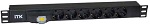 ITK PDU 6 розеток DIN49440 (нем.станд.), с автоматом 10А, 1U, без шнура, вх.IEX320 C14, алюминиевый профиль, черный (PH21-6D3)