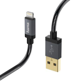 Кабель Hama Metal 00173626 Lightning (m) USB A (m) 1.5м черный