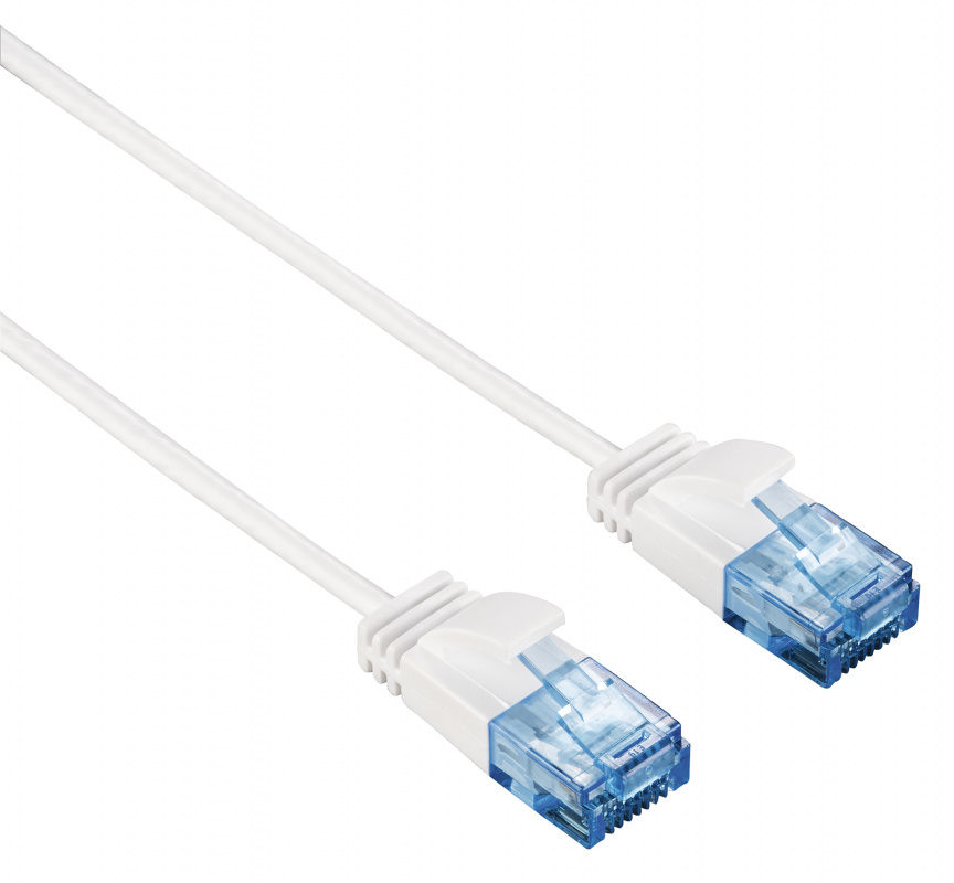 Картинка - Патч-корд Hama Slim-Flexible UTP 4 пары cat6 1.5м белый RJ-45 (m)-RJ-45 (m)