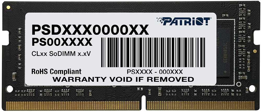 Картинка - Память DDR4 16Gb 2666MHz Patriot PSD416G266681S RTL PC4-21300 CL19 SO-DIMM 260-pin 1.2В