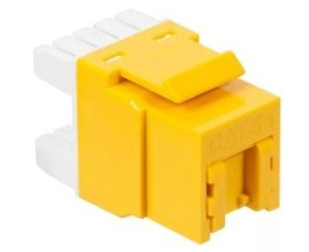 Модуль Keystone, RJ45, кат.5E, UTP, 180 градусов, со встроенной шторкой, желтый (LAN-OK45U5E/180P-YL)