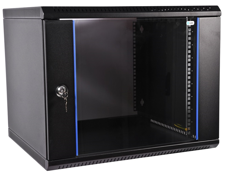 Шкаф цмо Шкаф телекоммуникационный настенный разборный 6U (600х350) дверь стекло, цвет черный (ШРН-Э-6.350-9005)