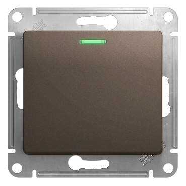 Systeme electric GSL000813 GLOSSA 1-клавишный ВЫКЛЮЧАТЕЛЬ с подсветкой, сх.1а, 10АХ, механизм, ШОКОЛАД