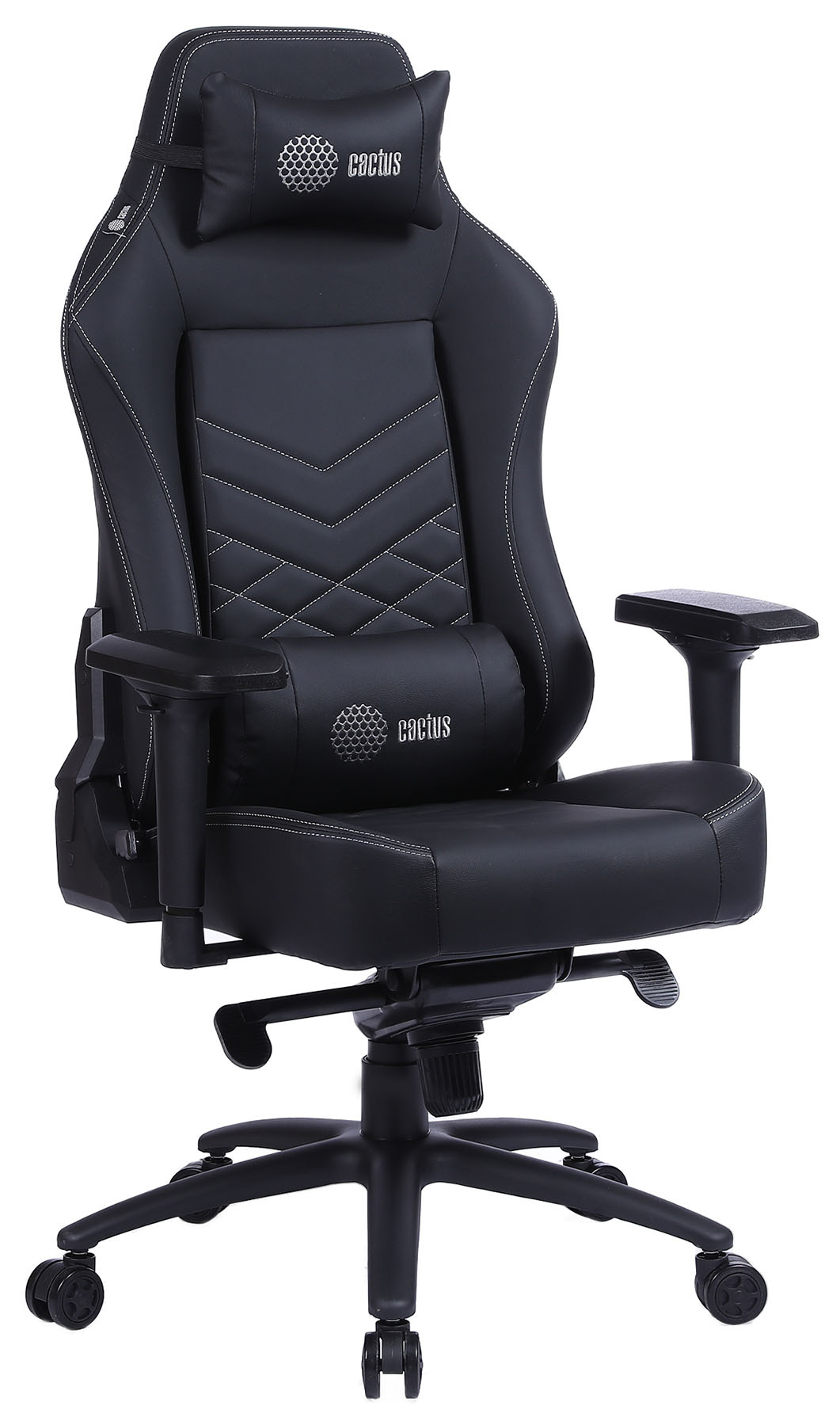 Кресло игровое Cactus CS-CHR-0112BL-M черный с подголов.