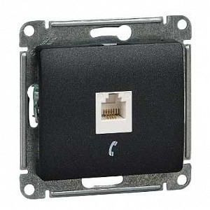 Розетка телефонная RJ11 SE Glossa Антрацит