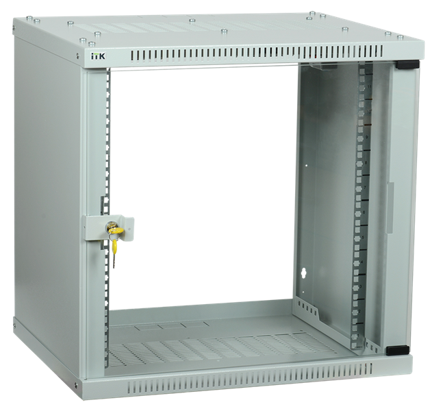 ITK Шкаф LINEA WE 9U 550x350мм дверь стекло серый (LWE3-09U53-GF)