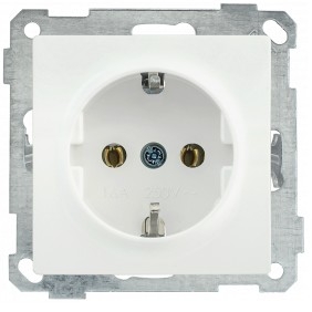 Iek ERB11-K01-16-1 РС11-1-0-Б Розетка с з/к 16А BOLERO белый
