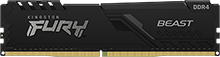 Оперативная память Kingston 16GB 3200MT/s DDR4 CL16 DIMM 1Gx8 FURY Beast Black