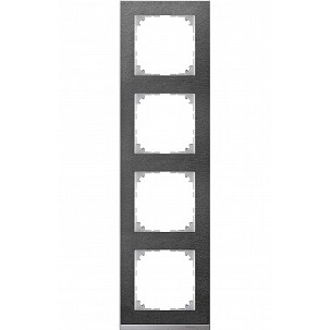 Systeme electric MTN4040-3669 MERTEN M-Pure Decor РАМКА 4 поста, СЛАНЕЦ/АЛЮМИНИЙ, SM