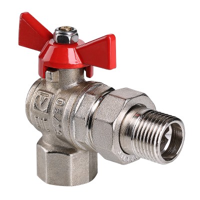 Кран шаровой угловой со сгоном 1' ВН  ручка       бабочка BASE