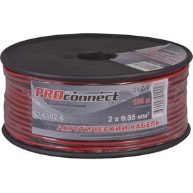 Proconnect 01-6102-6 Кабель акустический, 2х0.35 мм2, красно-черный, 100 м.