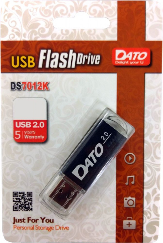 Картинка - Флеш Диск Dato 8Gb DS7012 DS7012K-08G USB2.0 черный DS7012K-08G