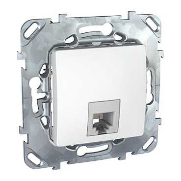 UNICA Розетка телефонная 1хRJ11 в рамку белая 4 контакта