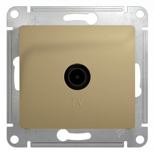 GLOSSA Розетка телевизионная TV одиночная в рамку 1дБ титан