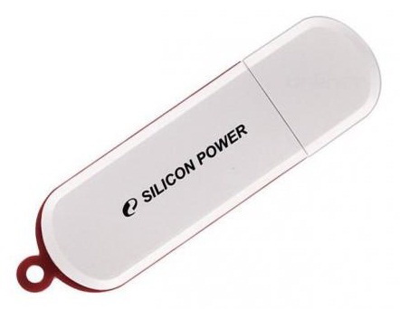 Картинка - Флеш Диск Silicon Power 64Gb LuxMini 320 SP064GBUF2320V1W USB2.0 белый SP064GBUF2320V1W