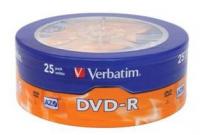 Диск DVD-R Verbatim 4.7Gb 16x Cake Box (25шт) (43730)