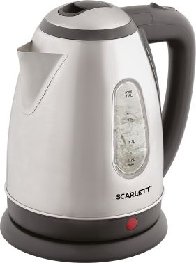 Картинка - Чайник электрический Scarlett SC-EK21S88 1.8л. 2200Вт черный/серебристый (корпус: нержавеющая сталь) EK21S88