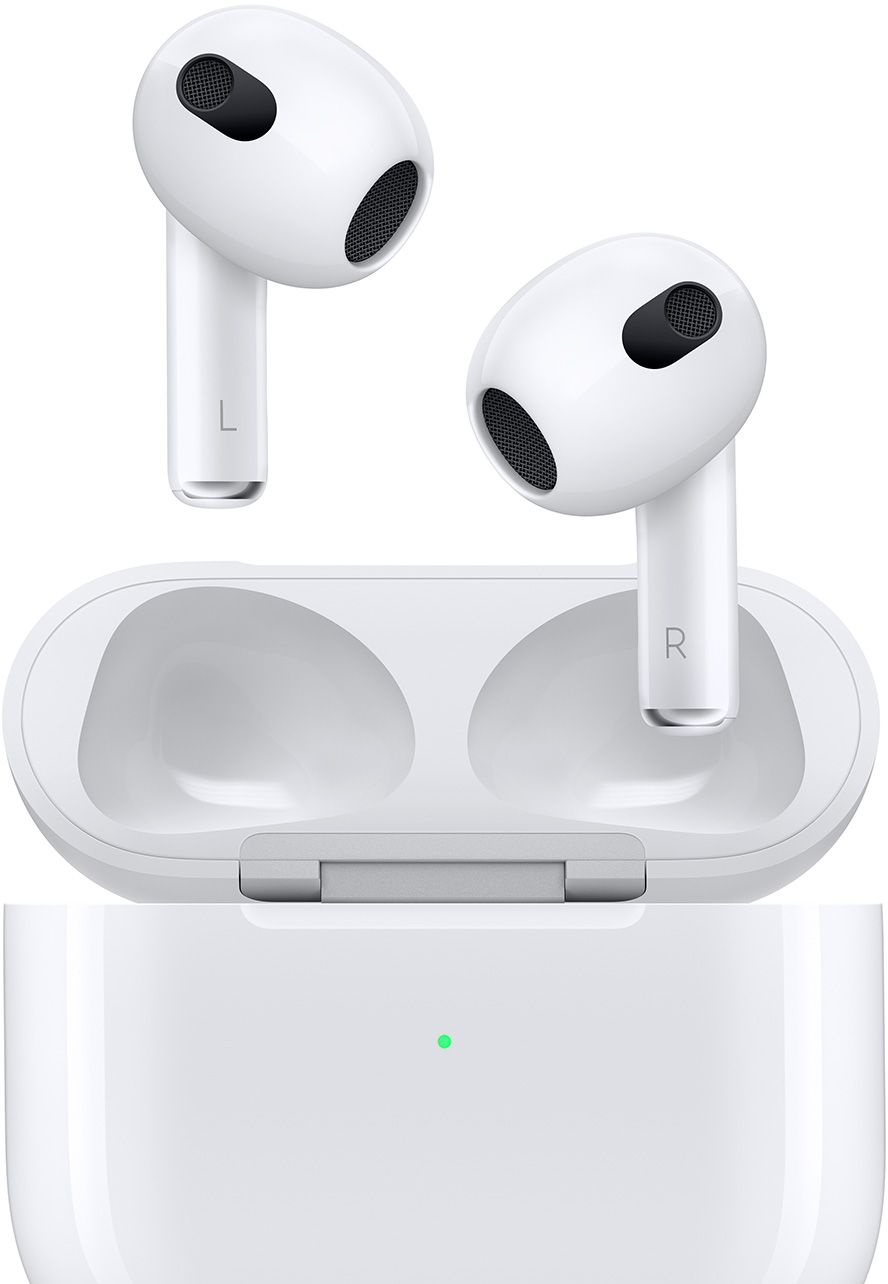 Купить Гарнитура вкладыши Apple AirPods 3 A2565,A2564,A2897 белый беспроводные  bluetooth в ушной раковине (MPNY3ZP/A) в интернет-магазине Неватека по  выгодной цене с доставкой, характеристики, фотографии - Санкт-Петербург