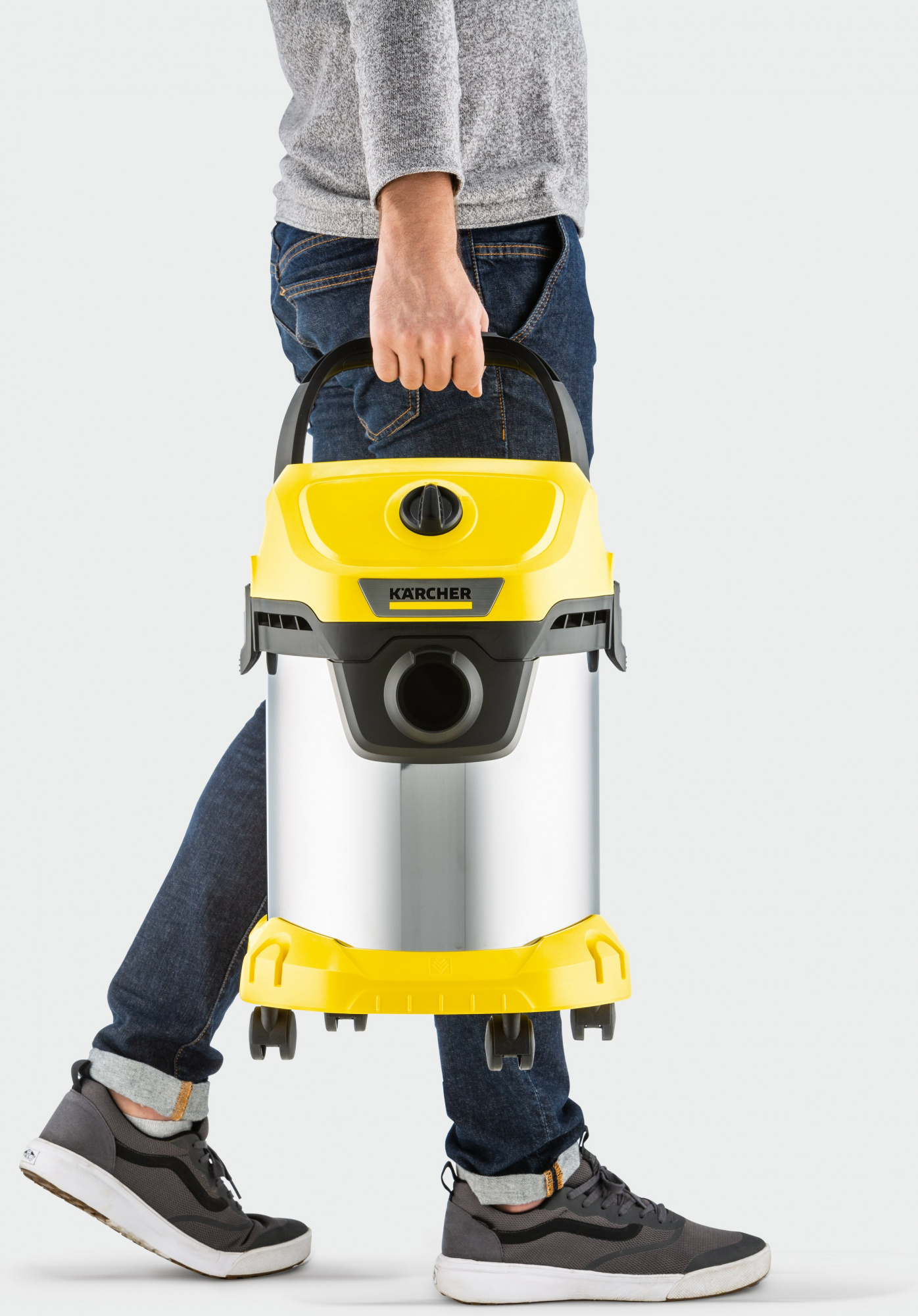 Купить Строительный пылесос Karcher WD 3 S V-17/4/20 1000Вт (уборка:  сухая/сбор воды) желтый в интернет-магазине Неватека по выгодной цене с  доставкой, характеристики, фотографии - Санкт-Петербург