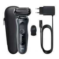 Бритва сетчатая Braun Series 6 61-N1000s реж.эл.:3 питан.:аккум. серый/черный