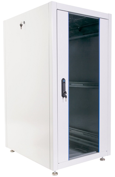 Шкаф телекоммуникационный напольный ЭКОНОМ 24U (600  600) дверь стекло, дверь металл (ШТК-Э-24.6.6-13АА)