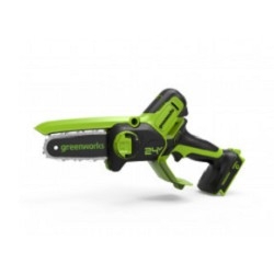 GreenWorks G24MCS10K2 Цепная мини пила аккумуляторная, 24V, 10см, c 1хАКБ 2Ач и ЗУ [2008207UA]