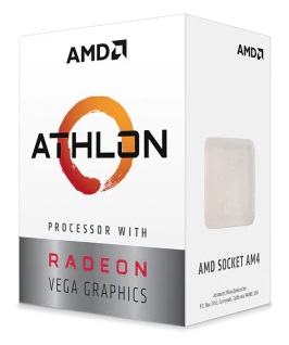 Процессор CPU AMD Athlon 3000G, 2/4, 3.5GHz, 192KB/1MB/4MB, AM4, 35W,  Radeon Vega 3, YD3000C6M2OFH OEM, analog YD3000C6M2OFB, 1 year (YD3000C6M2OFH)