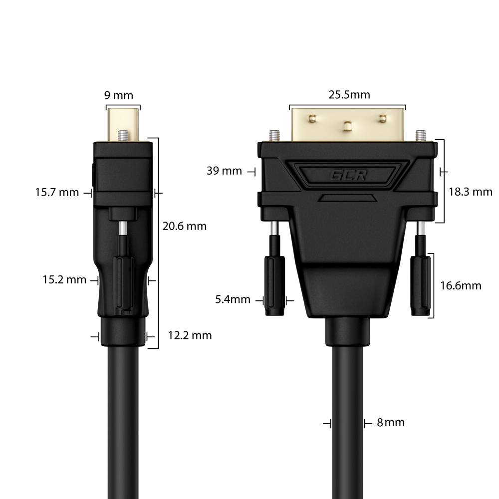 GCR Кабель 15.0m HDMI-DVI черный, OD8.0mm, 28/26 AWG, позолоченные  контакты, 19M / 25M Dual Link, тройной экран, 44-050625 Greenconnect HDMI  (m) - ...