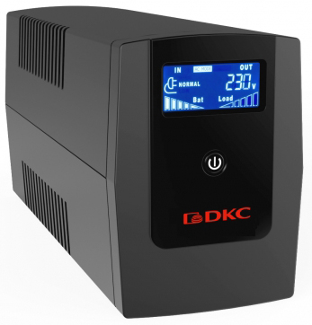 Линейно-интерактивный ИБП ДКС серии Info LCD, 1500 ВА/900 Вт, 1/1, 3xSchuko, USB + RJ45, LCD, 2x8Aч DKC INFOLCD1500S