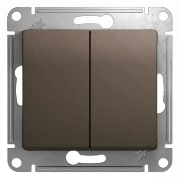 Systeme electric GSL000851 GLOSSA 2-клавишный ВЫКЛЮЧАТЕЛЬ, сх.5, 10АХ, механизм, ШОКОЛАД