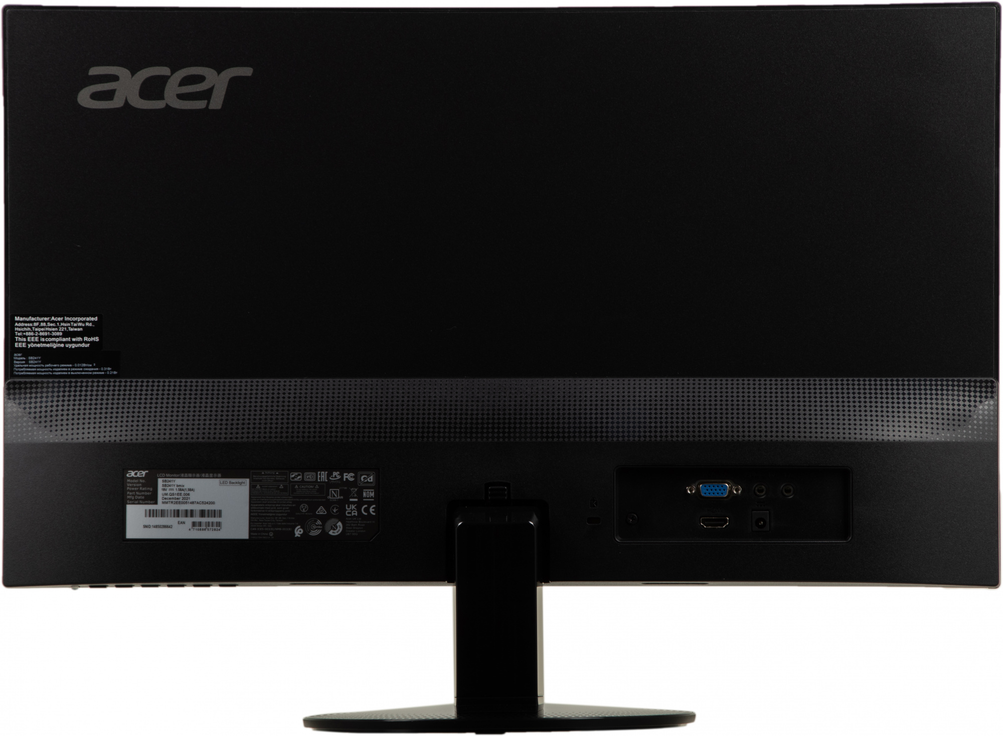 Монитор acer 23.8 k243ybmix 75hz 1920x1080 ips