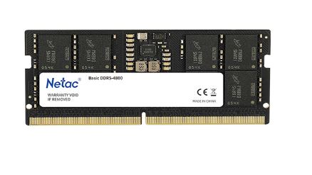 Картинка - Оперативная память Netac Basic SO 16GB DDR5-4800 (NB5-38400) C40 40-40-40-77 1.1V Memory module (NTBSD5N48SP-16)