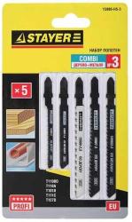 STAYER Набор Пилки "УНИВЕРСАЛ №3" (15980-H5-3) для эл/лобзика, по дереву, мет. и пласт., EU-хвост., 5шт